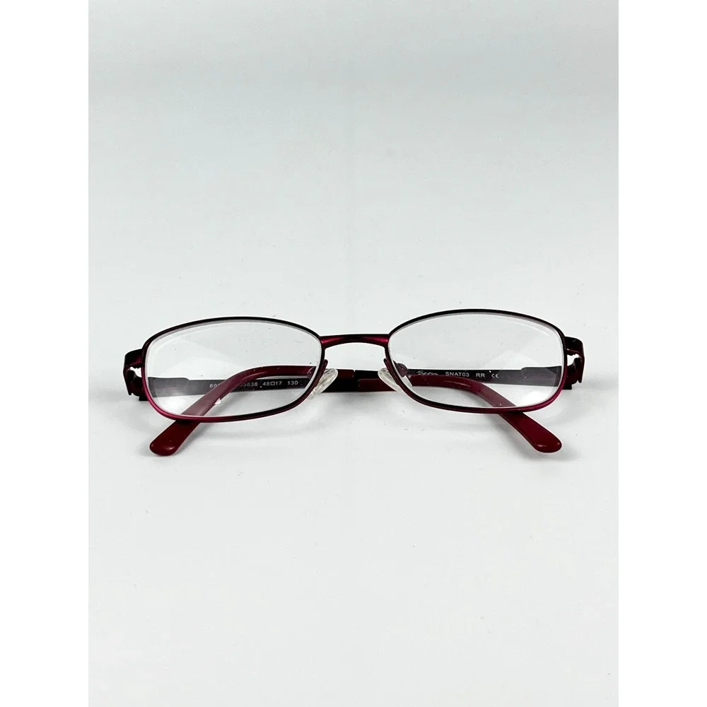 Seen Women's Eyeglasses Frame Maroon Plastic Cat Eye Full Rim 48-17-130‎ mm
